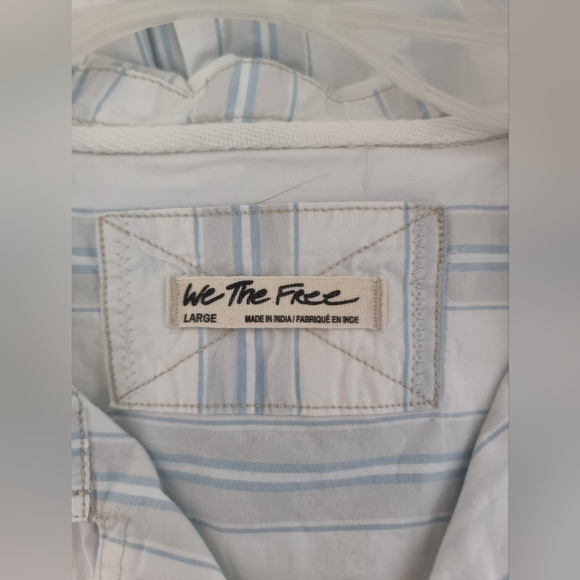 We The Free Light Blue & White Striped Button-Down Shirt - Picture 3 of 7